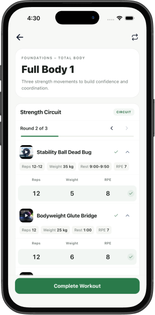 BULK client workout logger with circuit rounds and set tracking